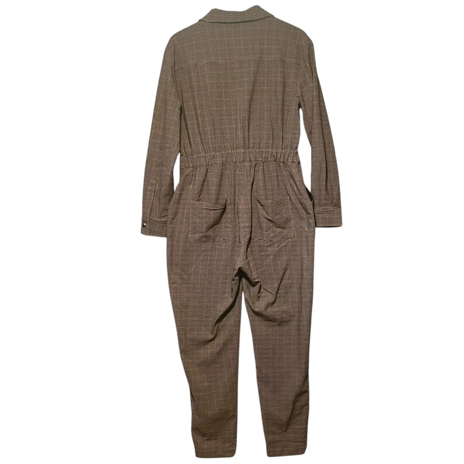 WEWOREWHAT Houndstooth Jumpsuit Women's M/M Long Sleeve Zip‎ Front Pockets - Image 7