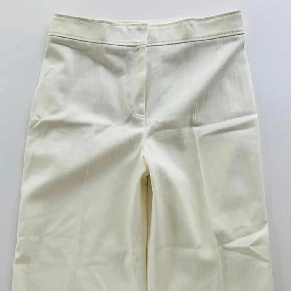 Akris Punto Ladies Twill Pant Cream Size 10 Ankle Straight Flat Front Dress Work - Image 4