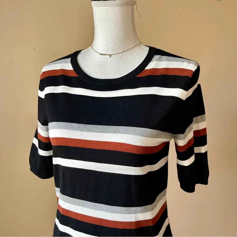 PREMISE | Striped 3/4 Sleeve Sweater Sz S - Image 3