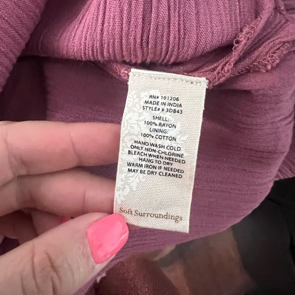 Soft surroundings mauve sleeveless crinkle textured ankle length maxi dress - Image 10