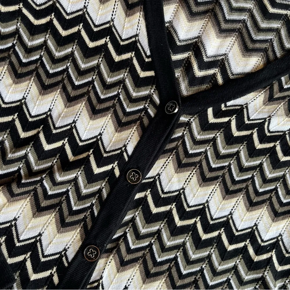 Banana Republic Cardigan Chevron Loose Knit Sweater Med. Maximalist Indie Sleeze - Image 2