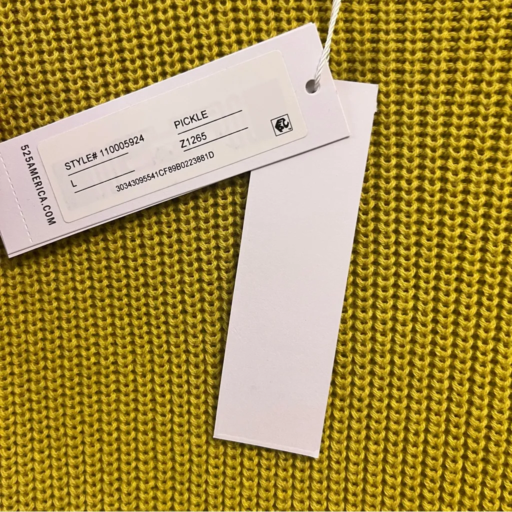 Revolve 525 America Sweater the Emma Shaker Sweater in Pickle Green Sz L NWT - Image 6