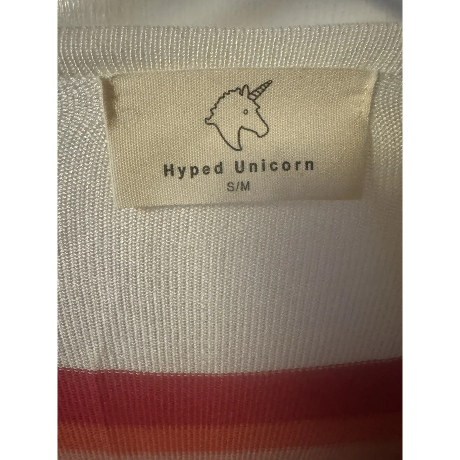 Hyped Unicorn  Lightweight Rainbow Striped Knit Cardigan Size Medium - Image 7