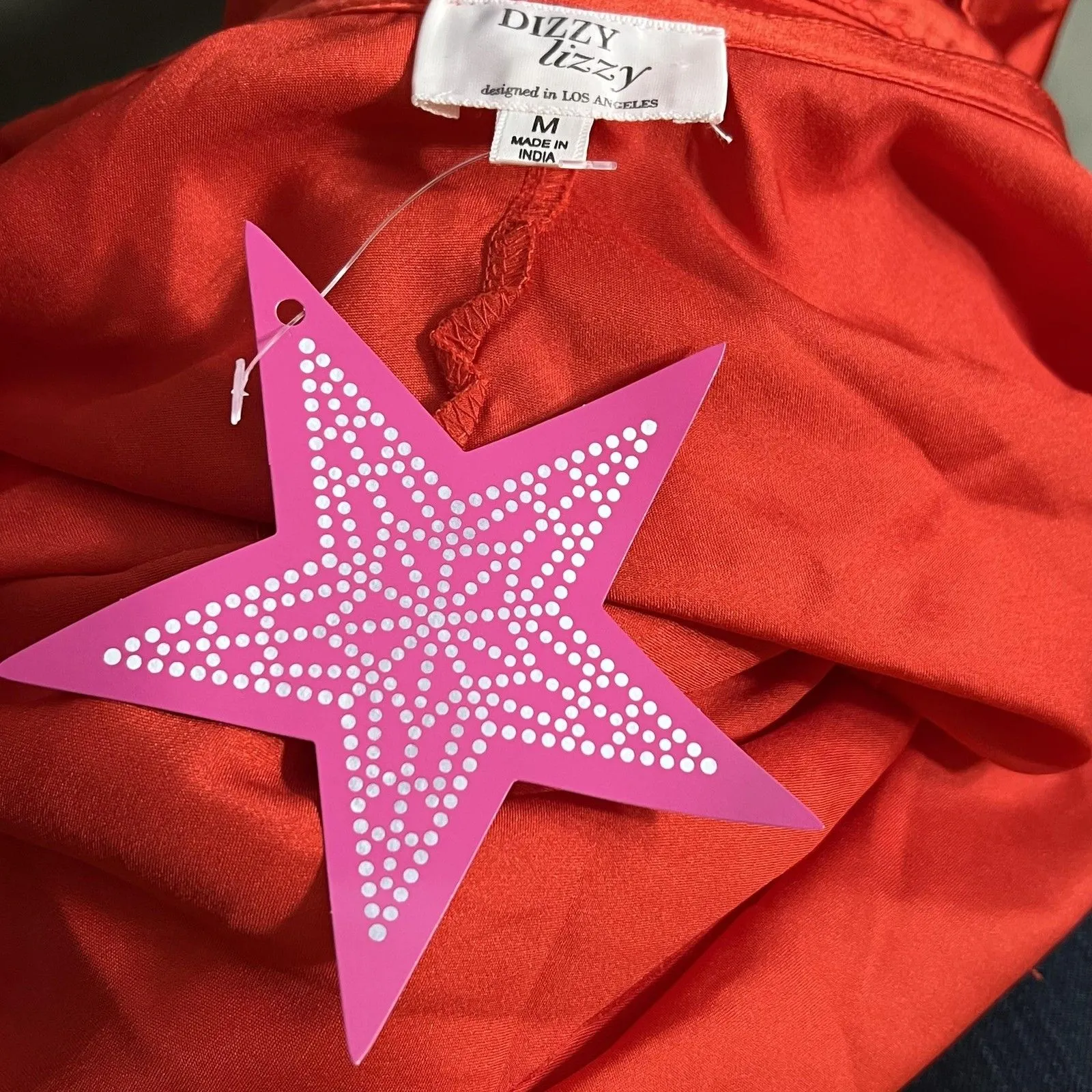 Dizzy Lizzy Tank Top Women's Medium Red Satin Party Strappy Back Criss Cross NYE - Image 5