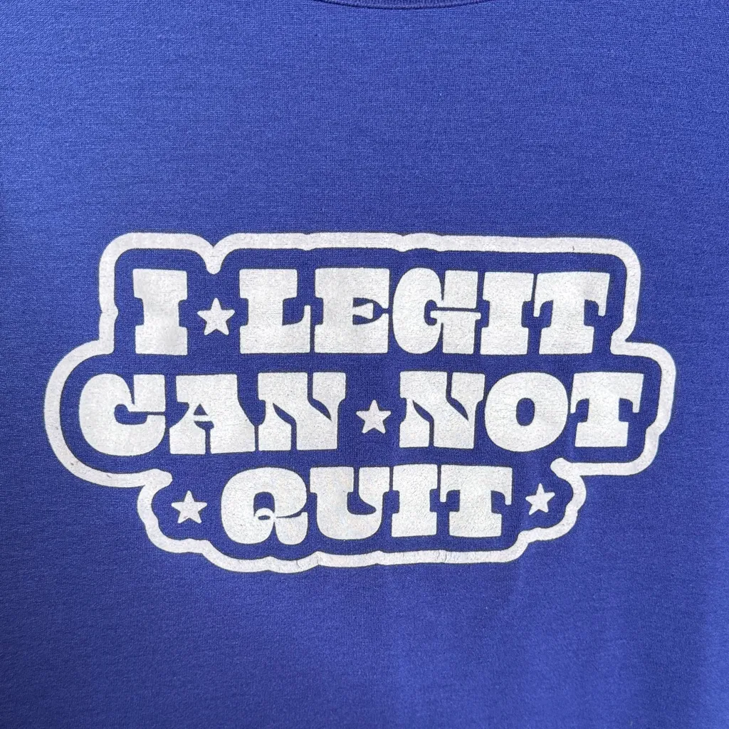 LuLaRoe Royal Blue Liv Tee I Legit Can Not Quit Size XXS Oversized - Image 5