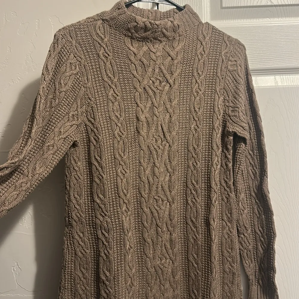 Cable Knit Brown Sweater - Image 2