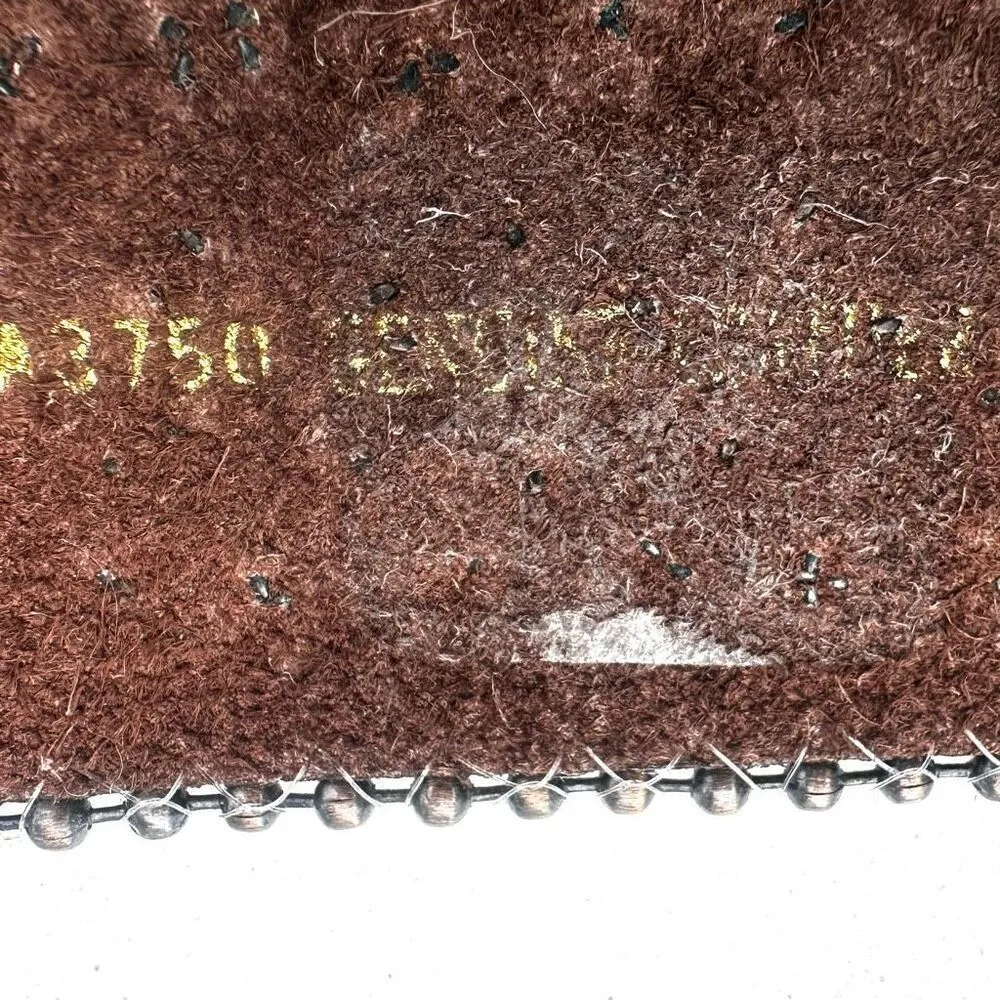 Brown leather orange rhinestone cross snap bracelet - Image 6