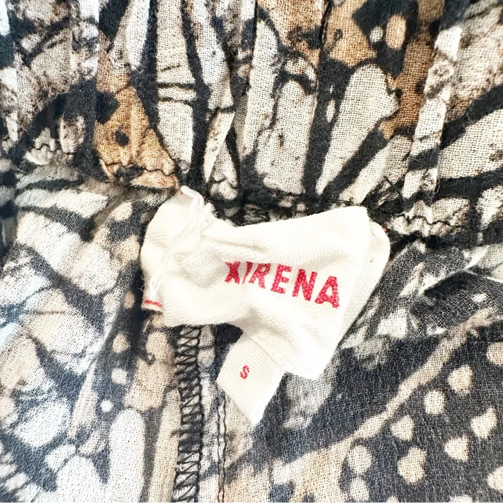 Xirena Draper‎ Pants Lightweight Pull On Drawstring Floral Cotton Casual Size S Black - Image 8