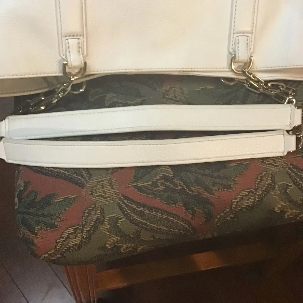 TORY BURCH CREAM TURNLOCK LARGE TOTE WITH DOUBLE CHAIN HANDLES - Image 11