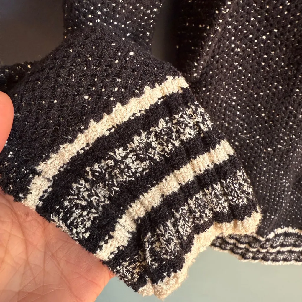 NWT Maje Fiere Black and White Crew Neck Sweater Sz 1/US S - Image 5