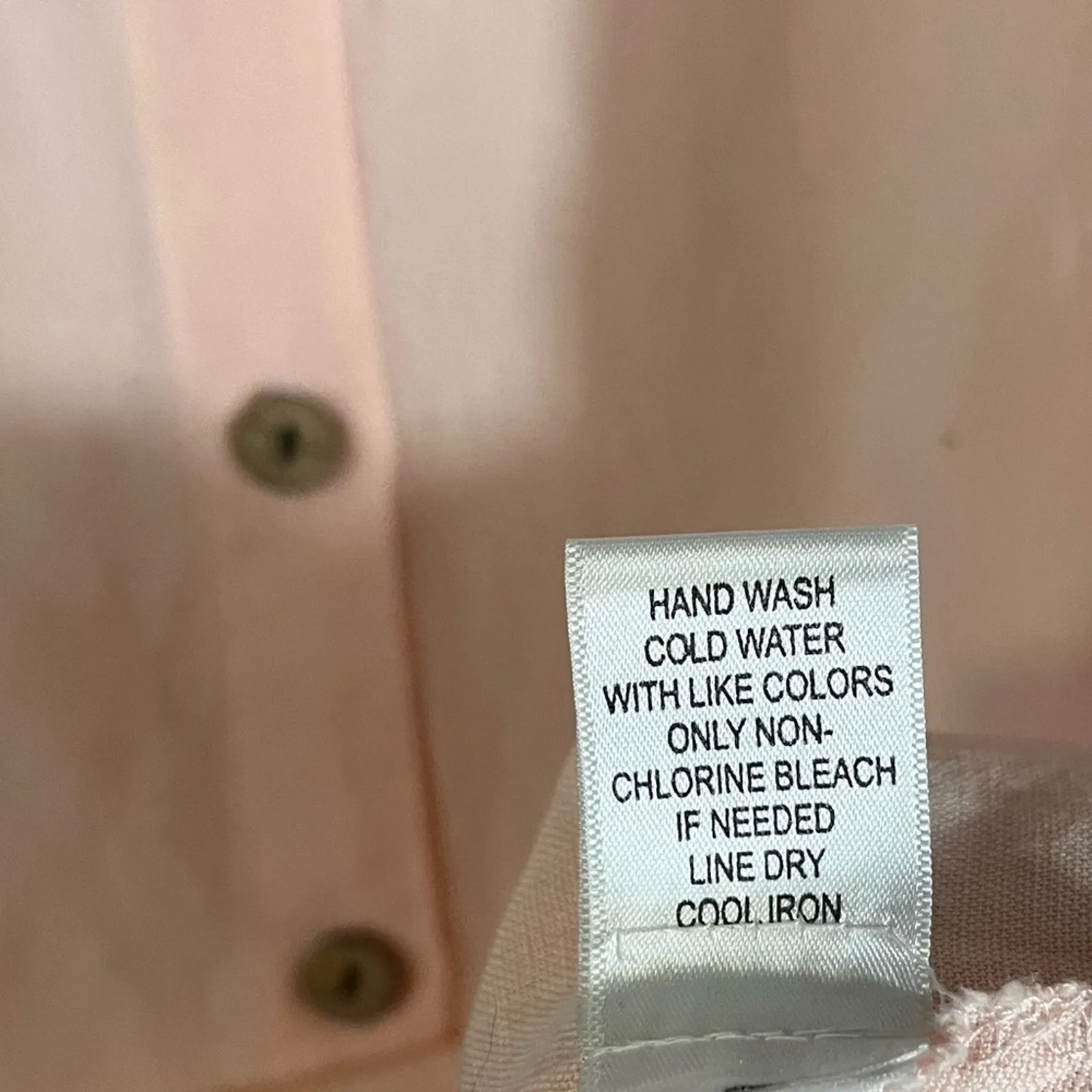 Kaktus Pale Pink Linen Blend Button‎ Front Dress Size Medium - Image 9