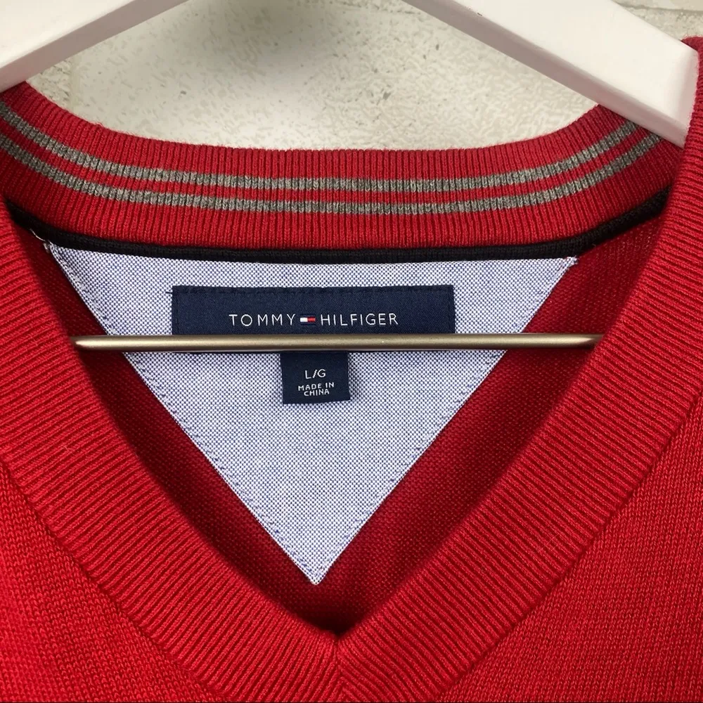 Vintage Style Boho Tommy Hilfiger V Neck Sweater - Image 6