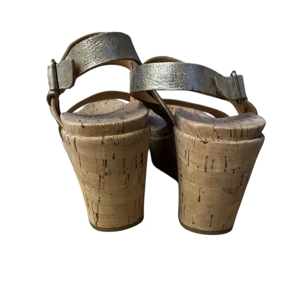 Kork-Ease Gold Cork Wedge Leather Upper Sandals 6 - Image 8