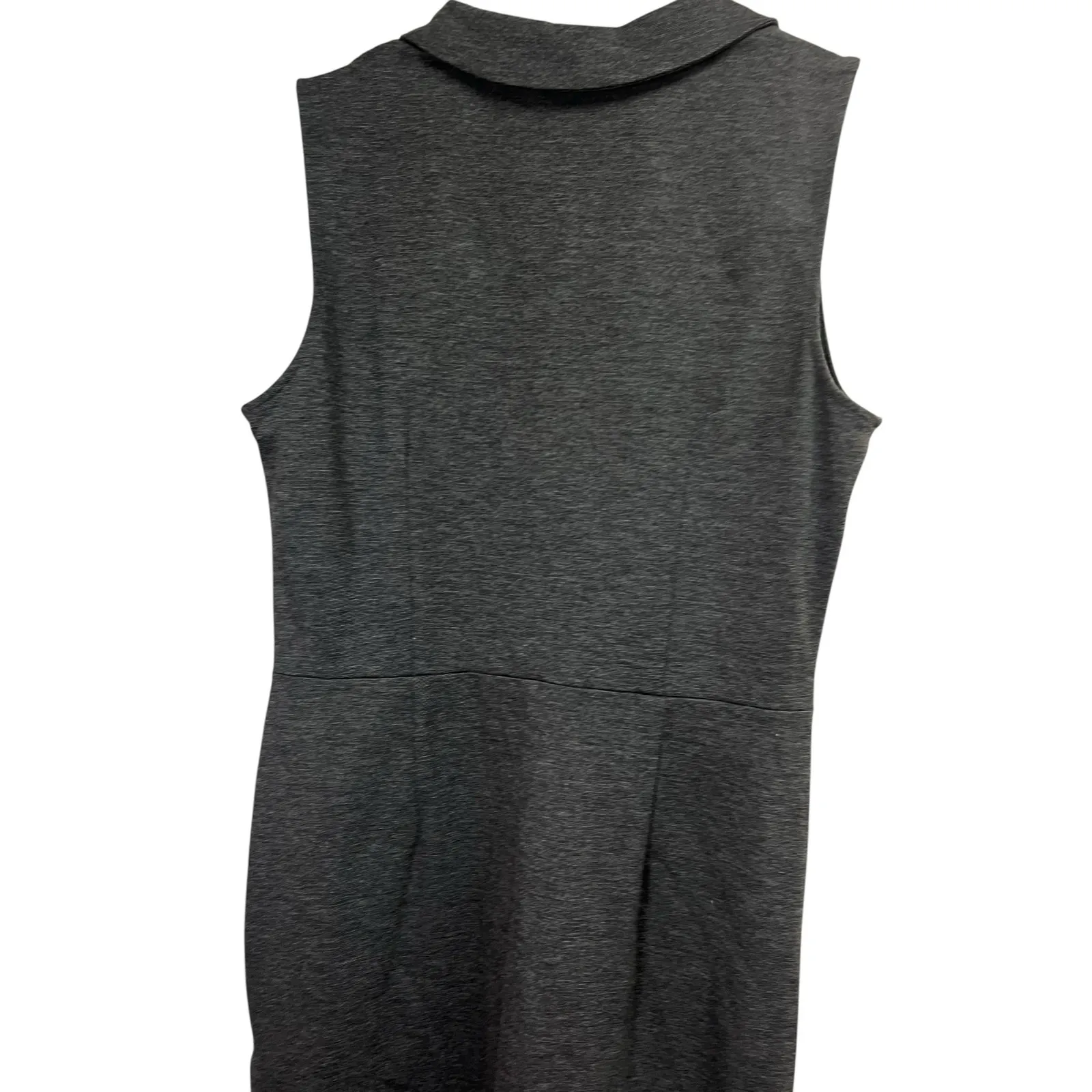 Brooks Brothers Women's Sleeveless Dark Gray Collared Buttoned Shirt Dress - Image 9