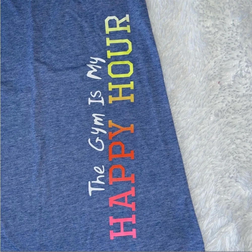 Athletic Works Top Women’s X-Small Tank Shirt Racerback GYM is my HAPPY HOUR - Image 4