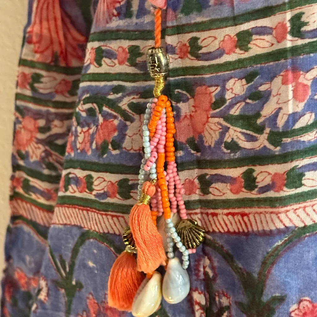 NWOT Alicia Bell Maddy Puff Sleeve Floral Maxi Silk Blend Midi Dress Small $375 Pink - Image 8