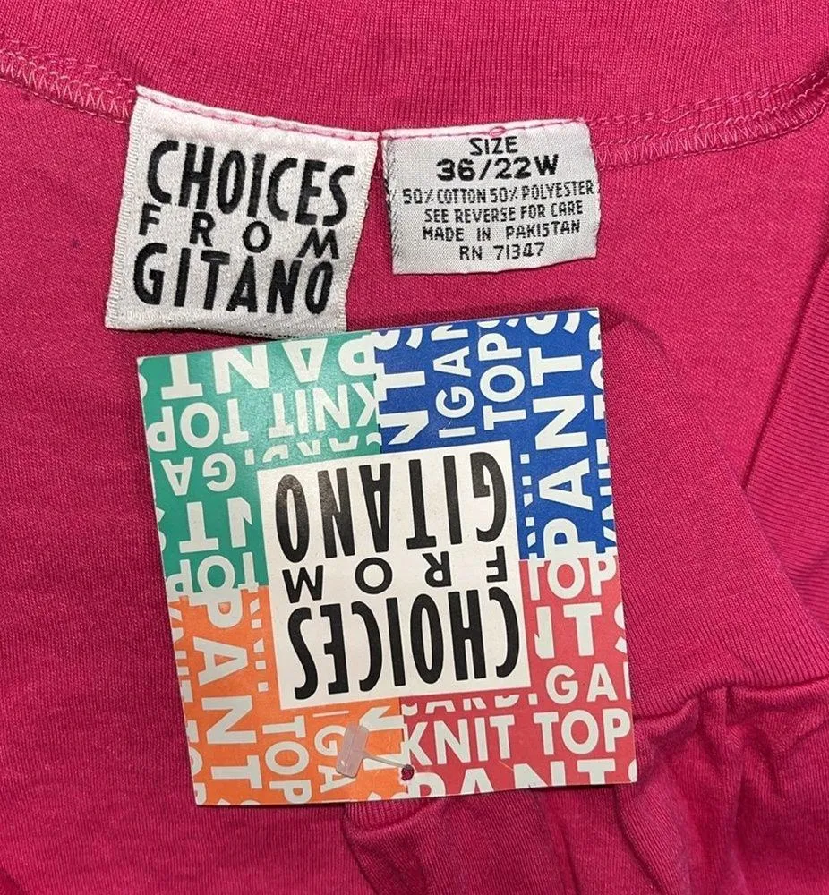 VTG Choices from Gitano NWT Size 36/22W Hot Pink V - Image 5