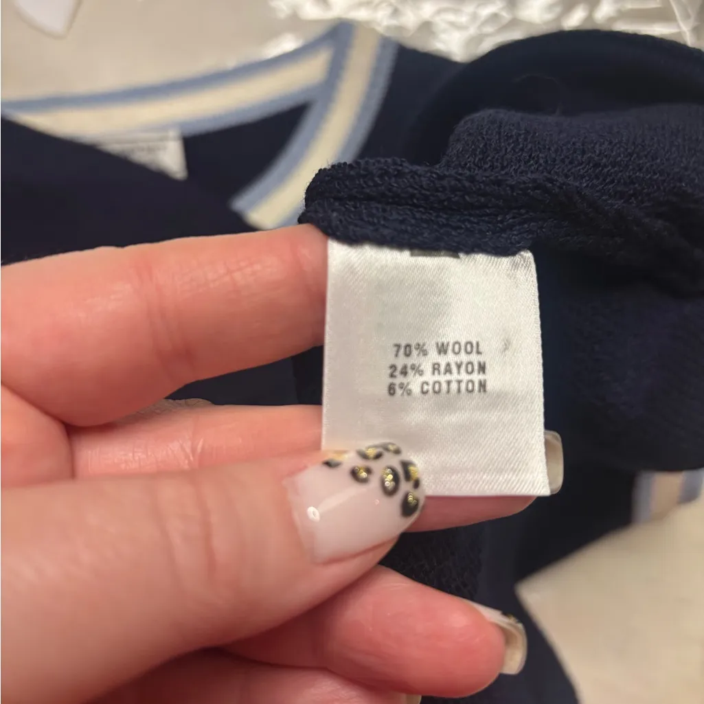 St John Sport Marie Gray Sweater Vest Wool Blend Size P Small Petite Navy Tank - Image 7