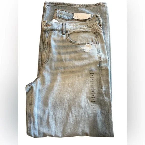 American Eagle Outfitters Blue Relaxed Jeans with Vintage Distressing - Image 2