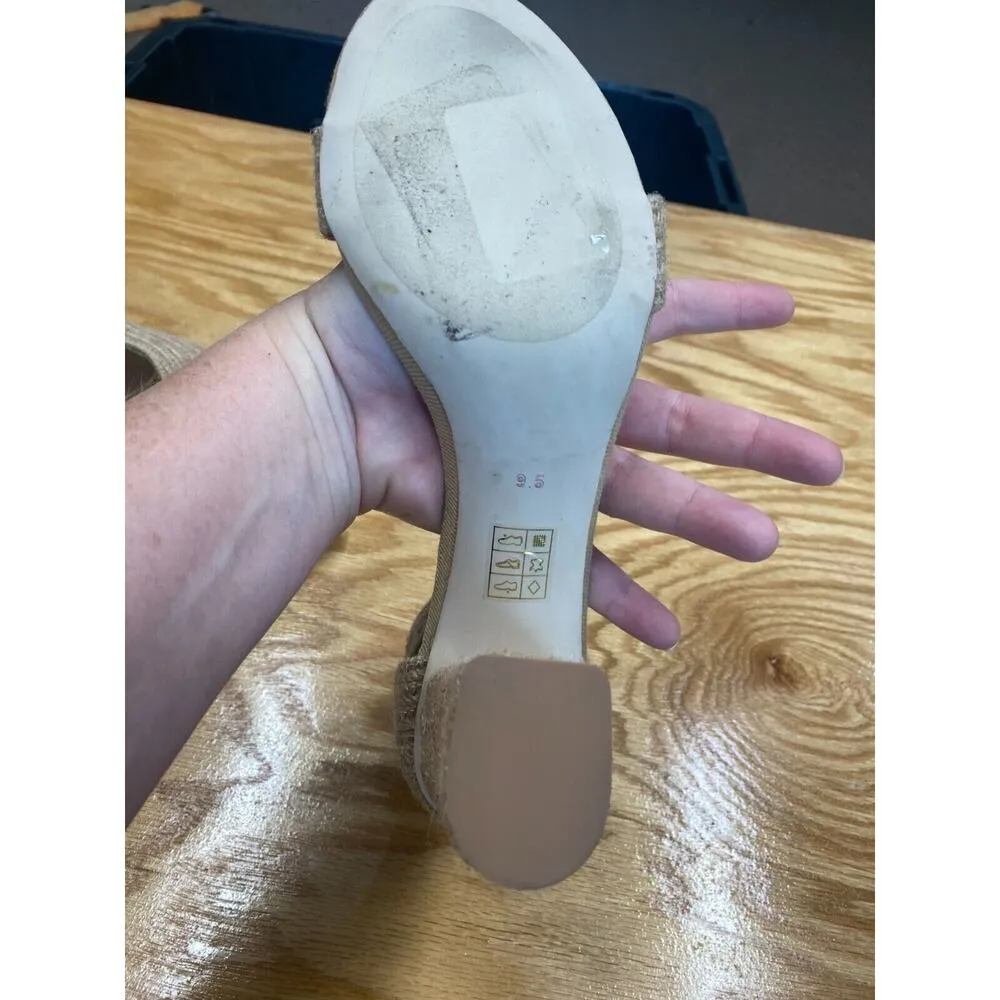 Jeffrey Campbell Women's Tan Wrapped Heel Ankle Buckle Rowboat Sandal 9.5 S17 - Image 4