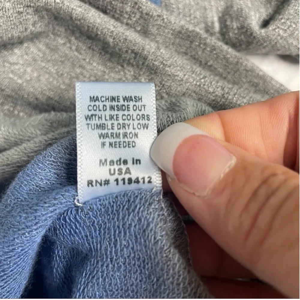 Monrow + Soul Cycle Dip Dyed Crew Neck Sweatshirt Blue Long Sleeve Small - Image 9