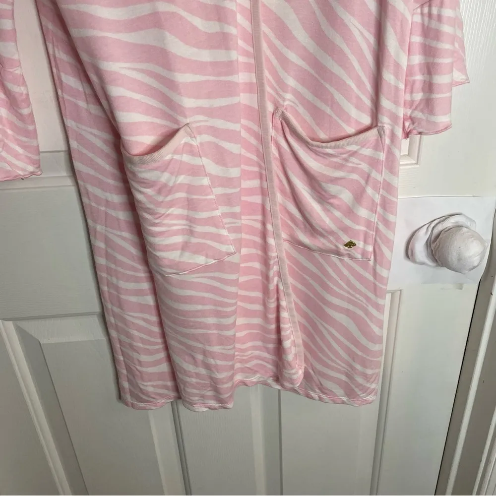 Kate Spade baby petal Pink Zebra Striped Robe Intimates Sleepwear Size XS/S - Image 4