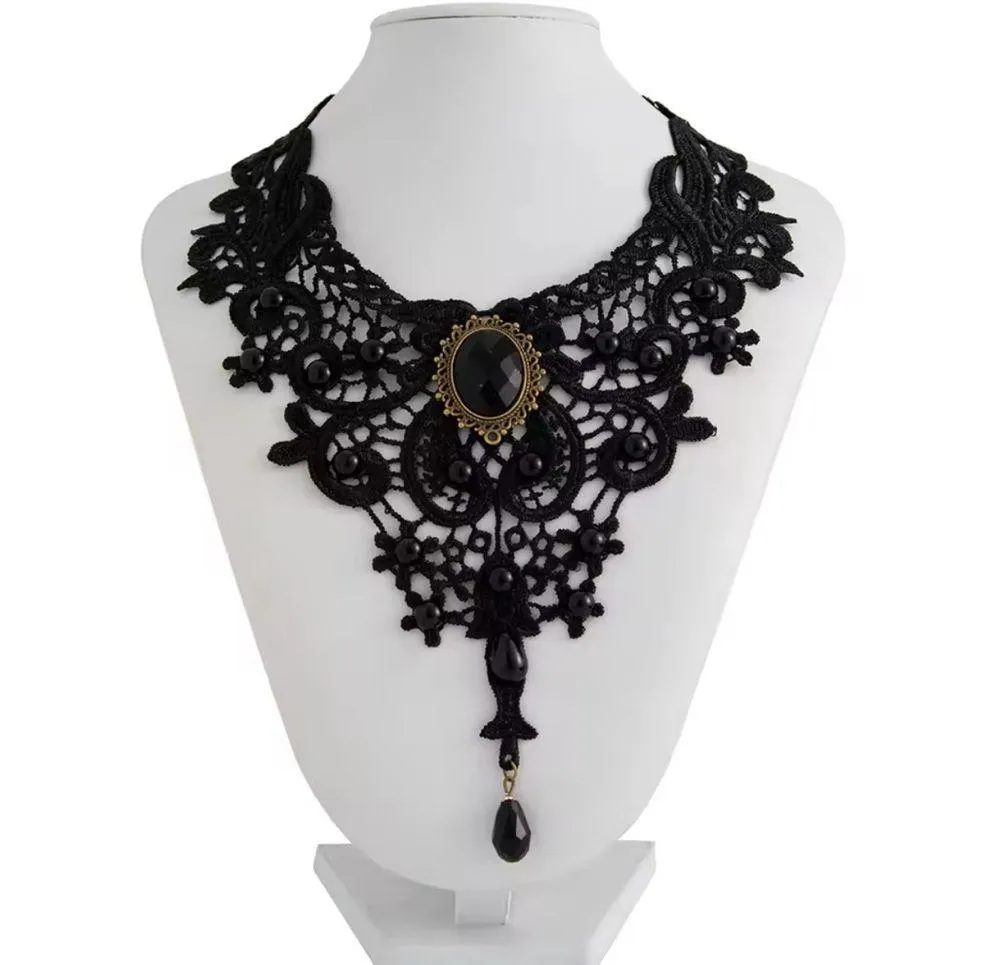 Elegant Black Lace Choker Necklace - Image 3