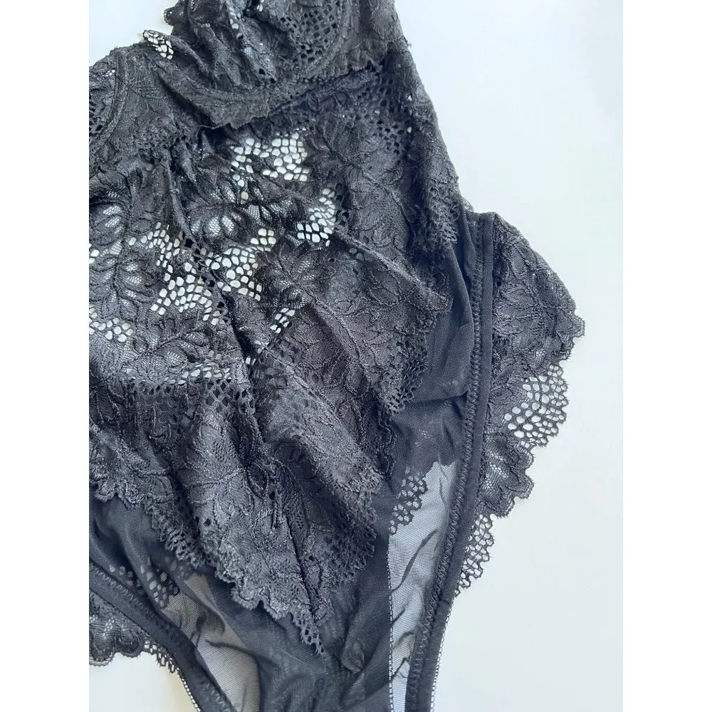 OH LA LA CHERI Women's Unlined Lace Lingerie Teddy with Underwire Black size Sma - Image 5