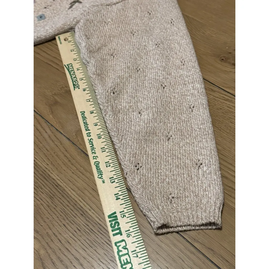 Jantzen Classics Cardigan Sweater Hand Embroidered‎ Women Size Medium Floral VTG - Image 13