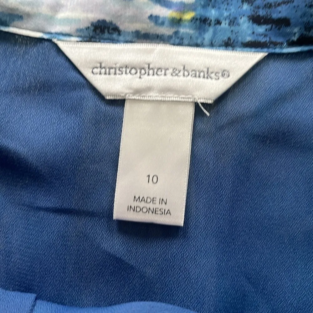 Christopher Banks a line fit flare ocean colors skirt size 10 lined - Image 3