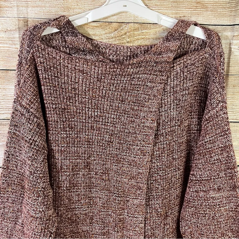 BlankNyc oversized chunky knit sweater flapback women’s Size Medium multicolor - Image 8