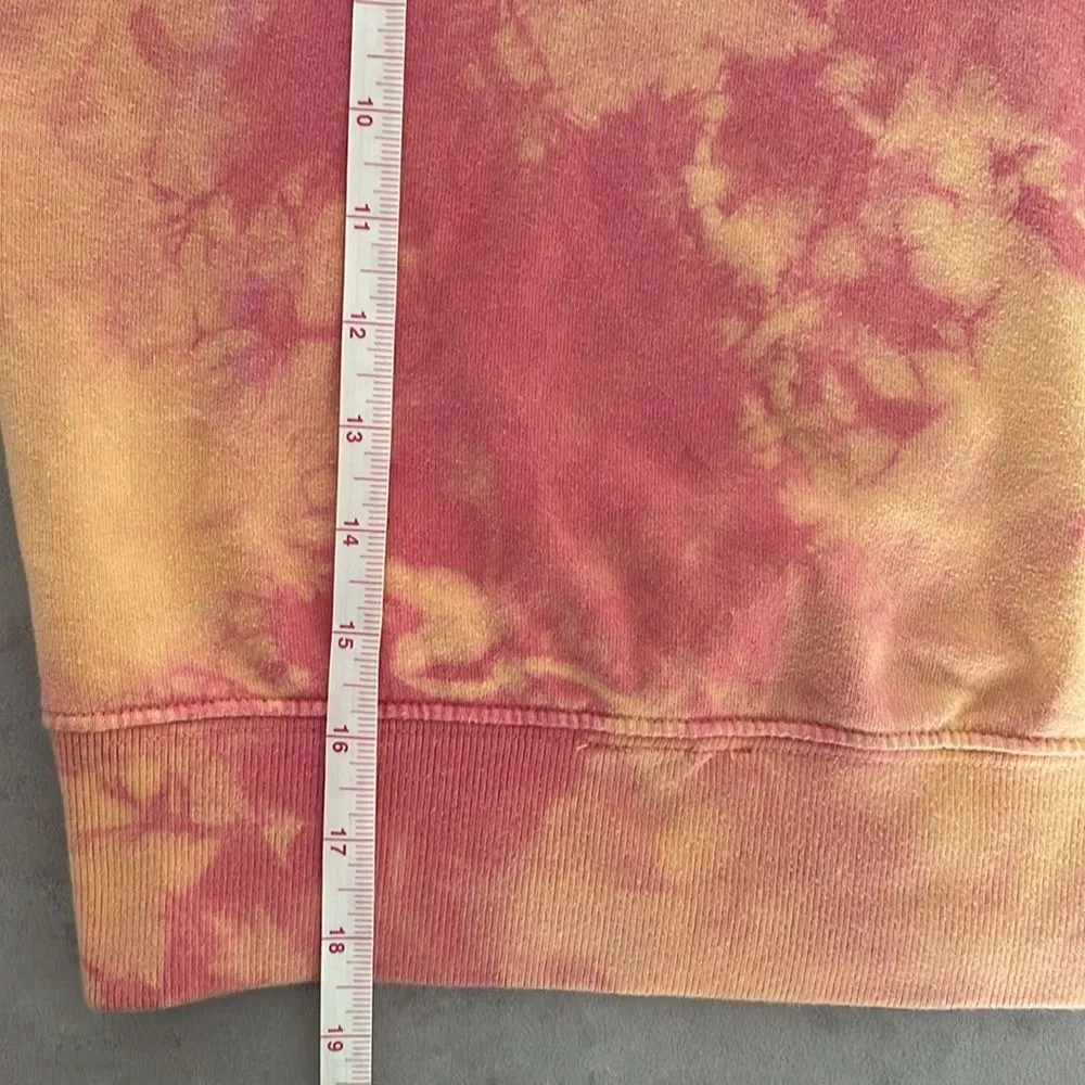 Frankie’s Bikinis Sherbet Tie Dye Heart Burl Cropped Hoodie Sweatshirt‎ Medium - Image 9