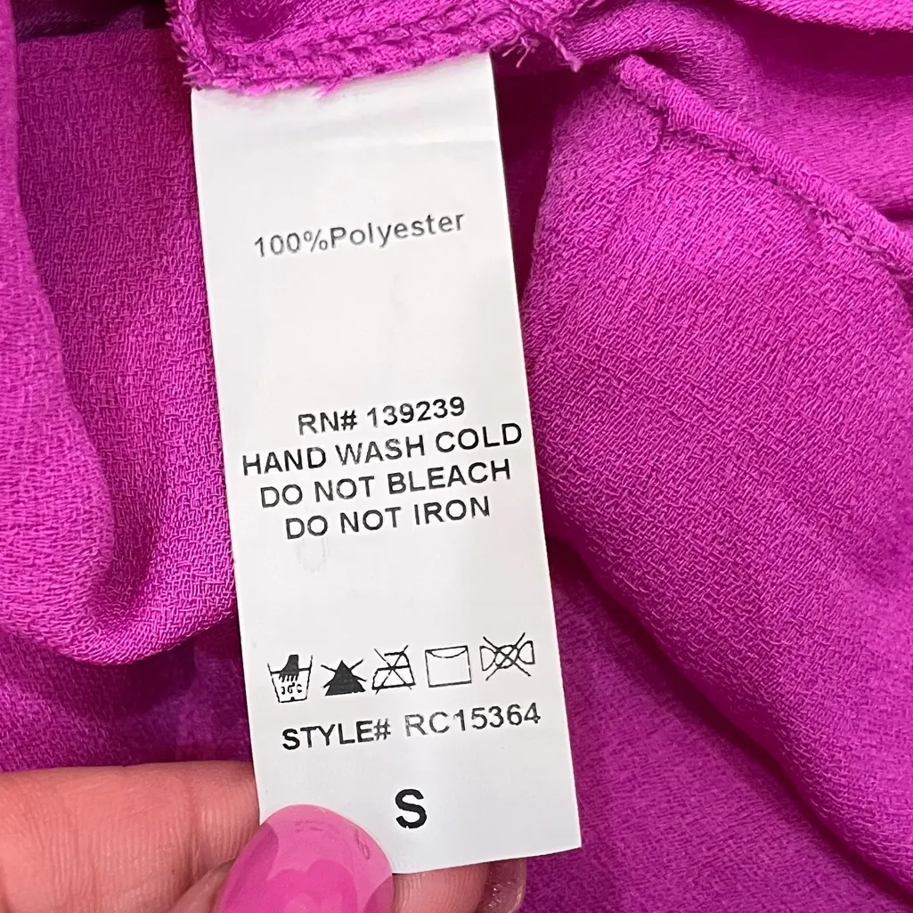 NWT Pink Lily Impressions Boutique Women Pink fuchsia Romper size small - Image 8