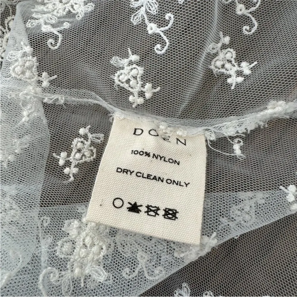 Doen Adalise Sea Salt White Lace Sheer Maxi Dress XS NWT - Image 9