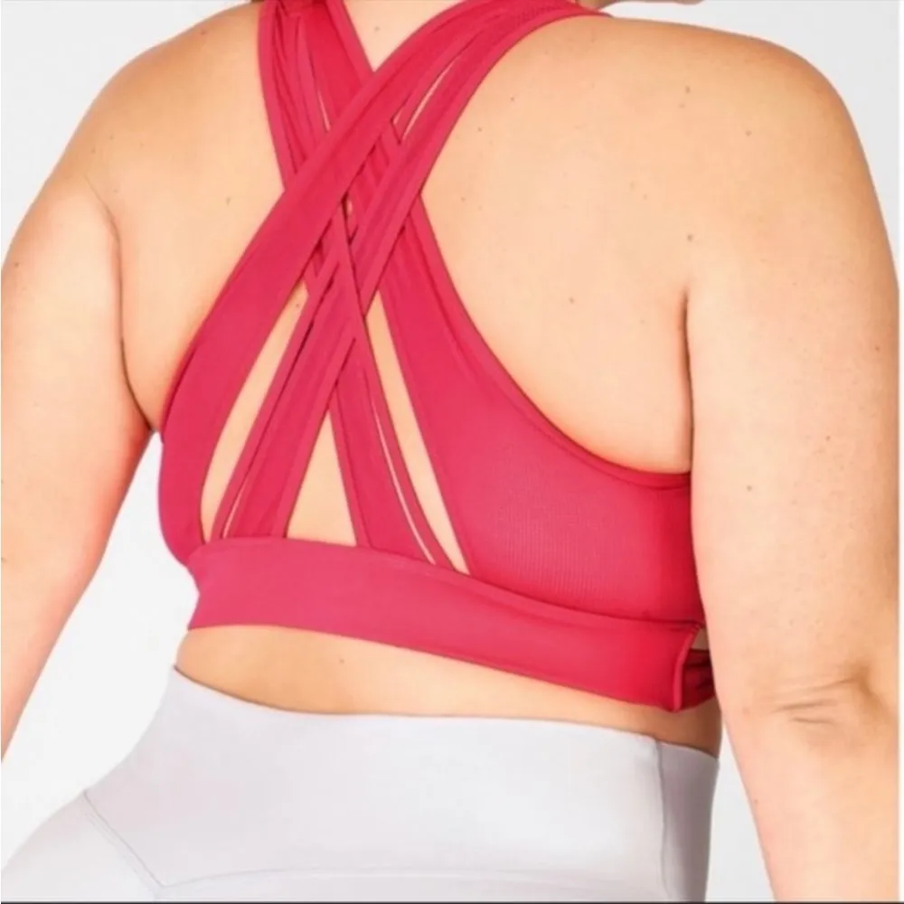 Fabletics Faye Medium Impact Sports Bra II 2X Women’s Lipstick Red EUC. - Image 5