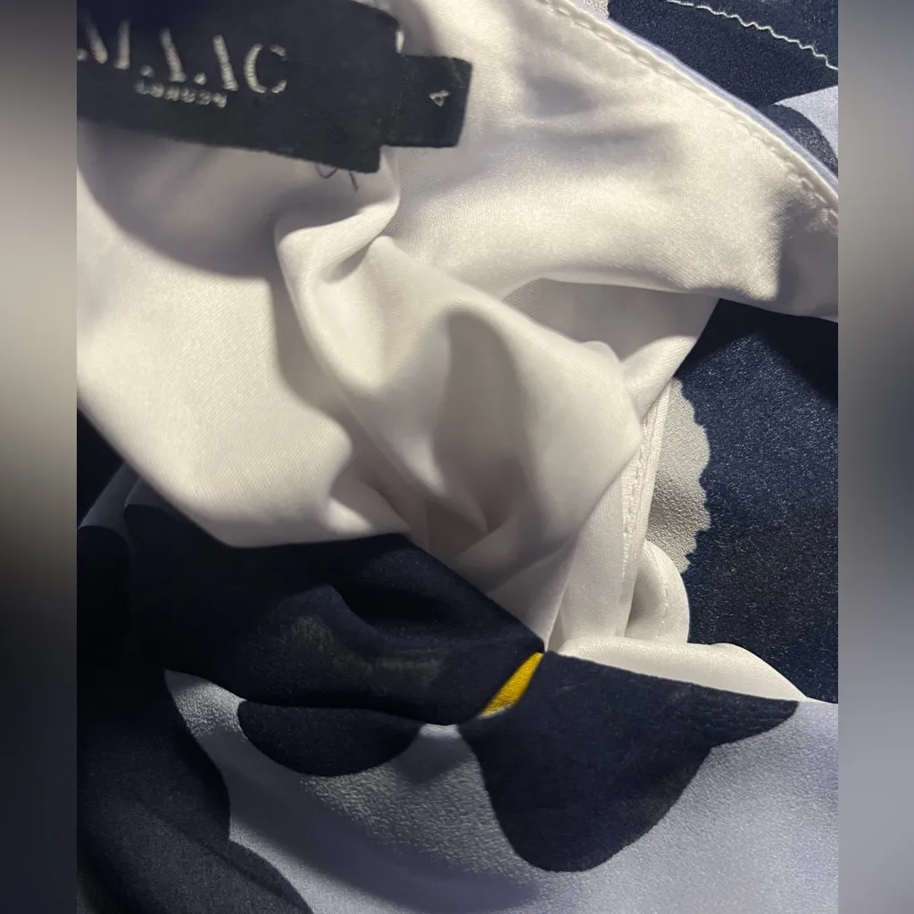 Masc London floral cold shoulder maxi dress size 4 Blue - Image 4