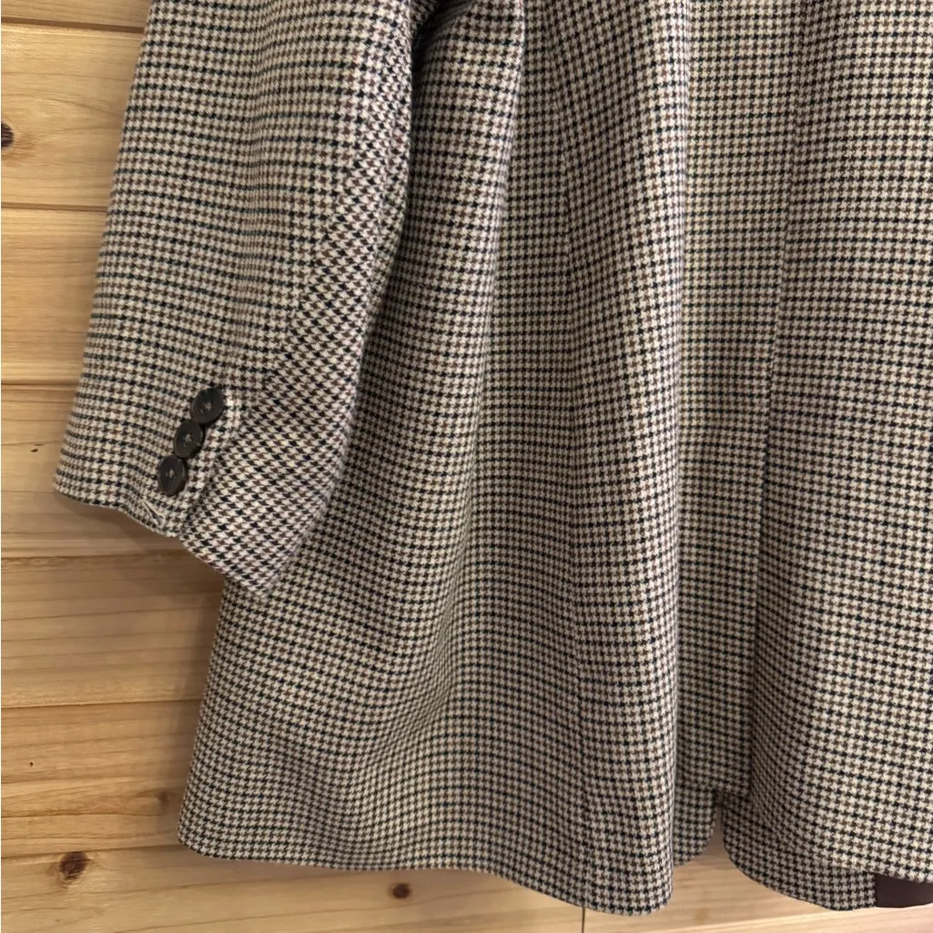 Talbots 2024 Sz 20W Petite Wool Blend One Button Houndstooth Relaxed Fit Blazer - Image 9