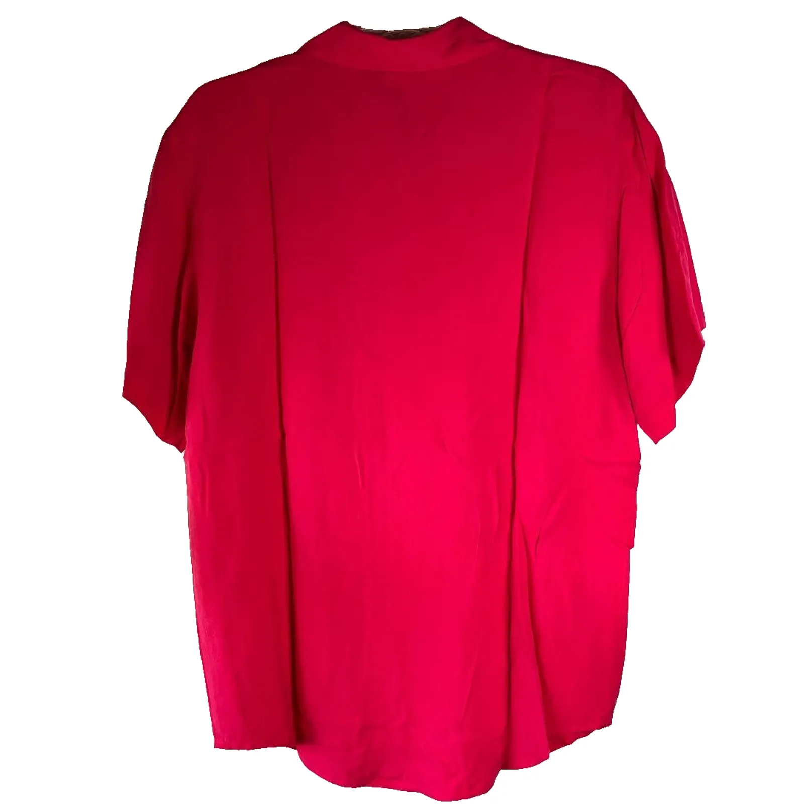 Harold's 100% Silk Blouse Hot Pink Short Sleeve Business Casual Women's Size M Size M - Image 2