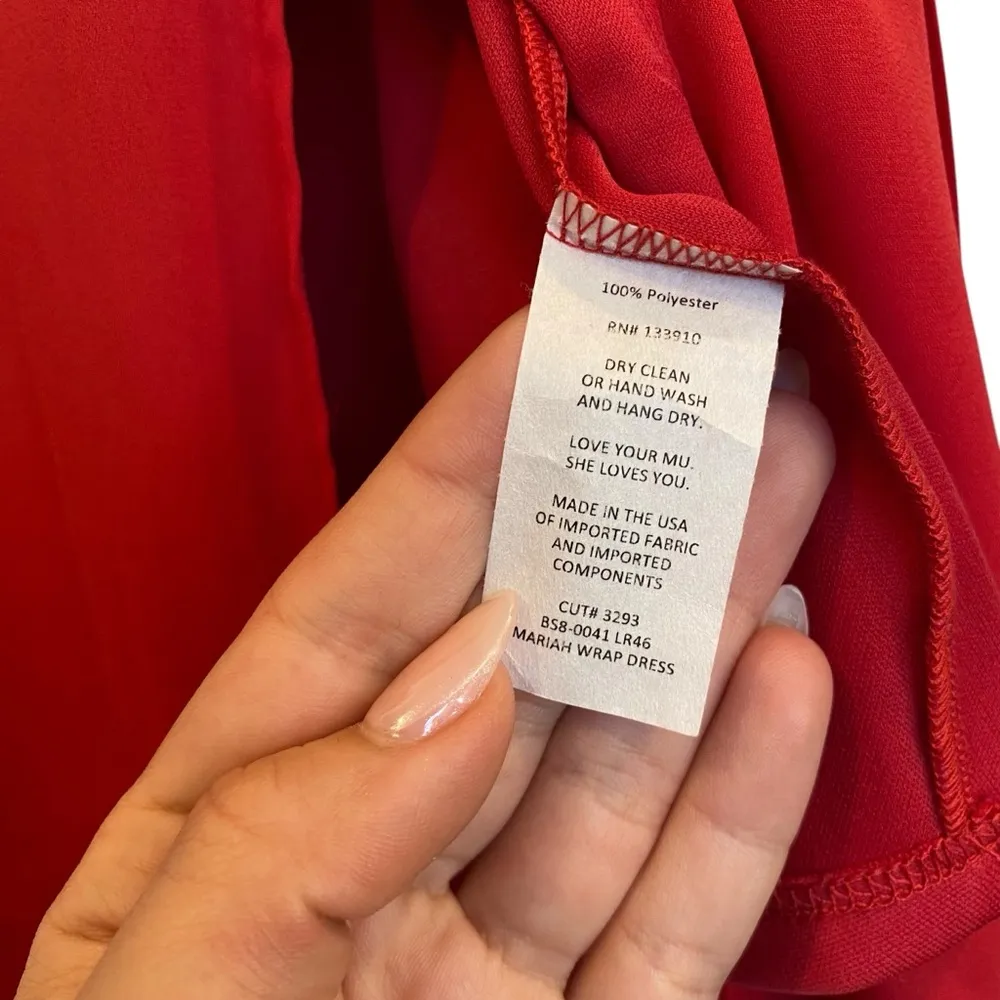 Show Me Your MuMu Mariah Wrap Dress Maxi In Red NWT Size Small - Image 9