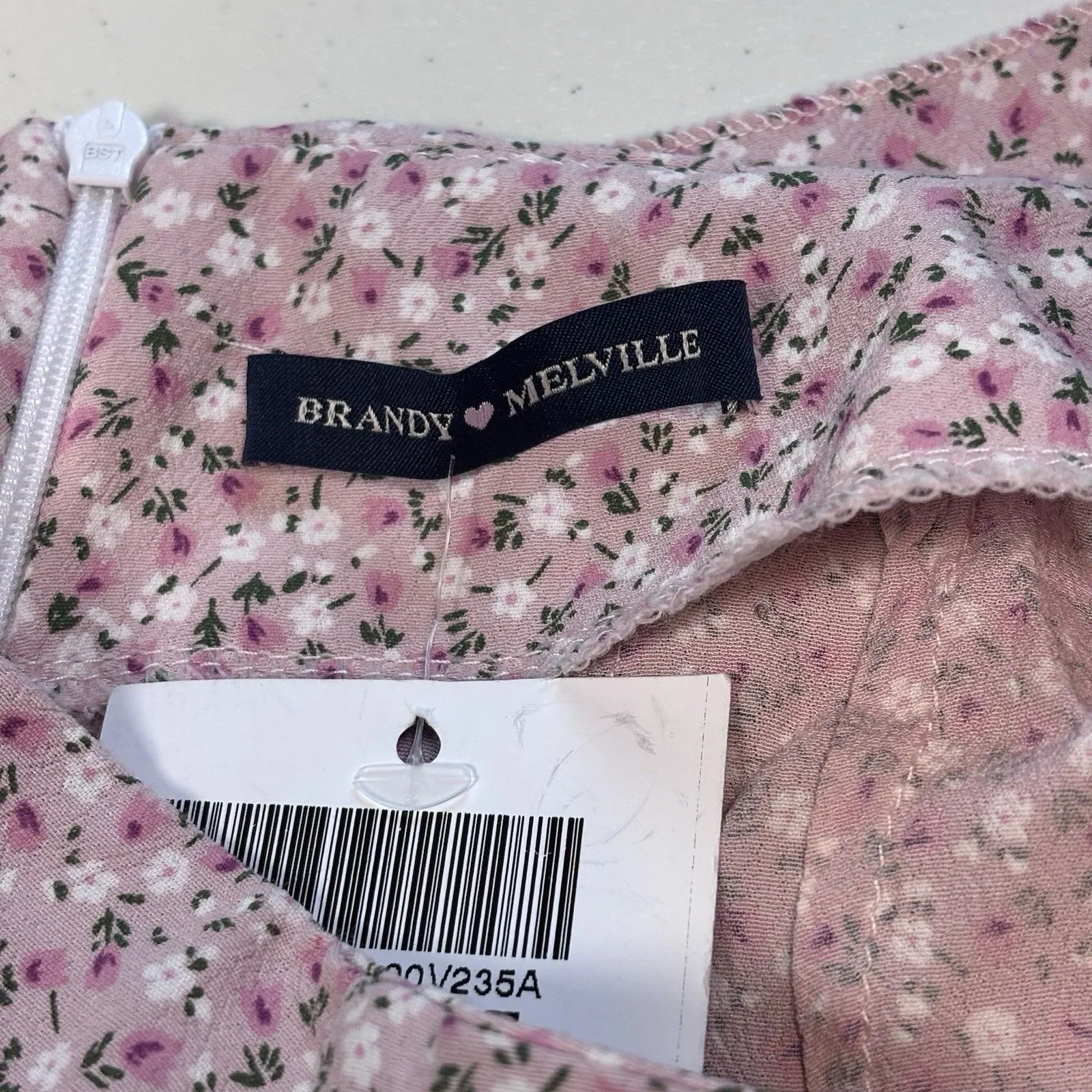 Brandy Melville Pink Floral Cara Mini Skirt  Size 3 Ruffled Mini -Made Italy NWT - Image 8