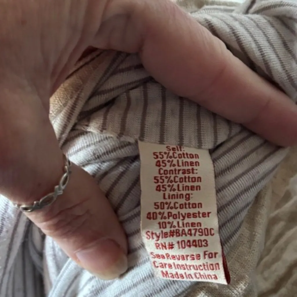 Blu Pepper XL Utility Jacket Beige Cream Roll Tab Colorblock Coastal Outdoor - Image 6