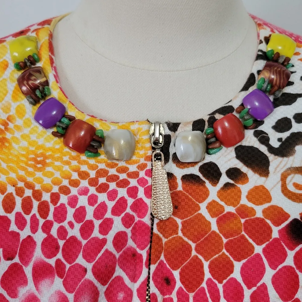 Mishca multicolored animal print embellished printed blazer size large - Image 2