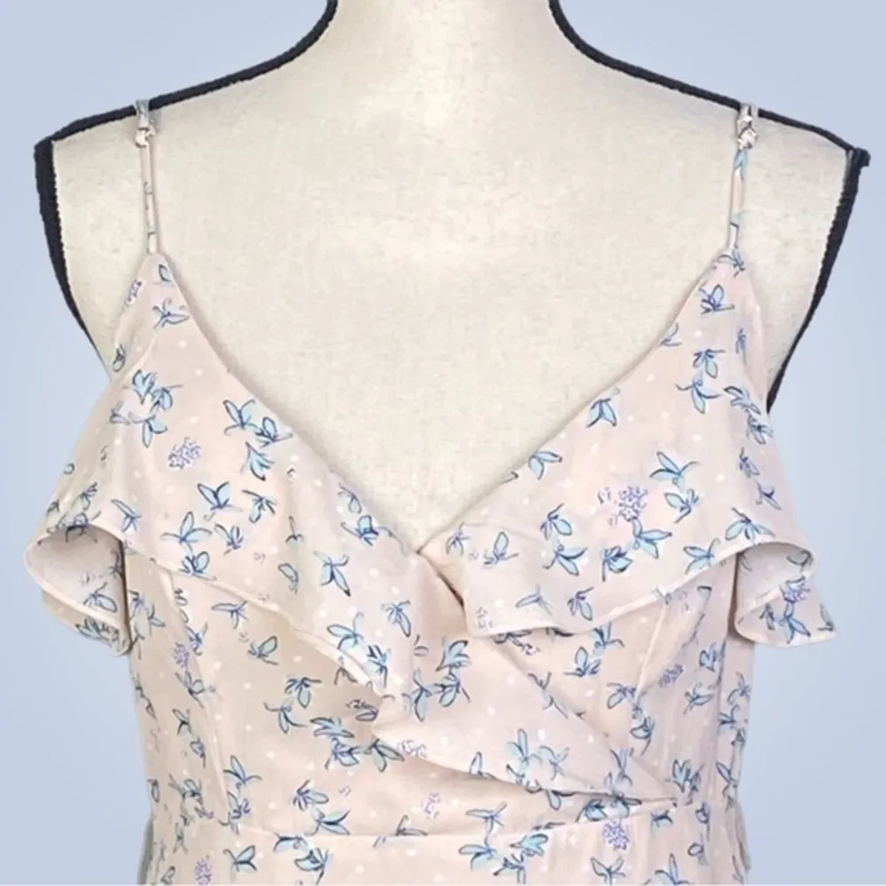 LULU’S “Le Quarlier Nude Floral Print Ruffled Midi Dress” in size Medium. EUC - Image 2