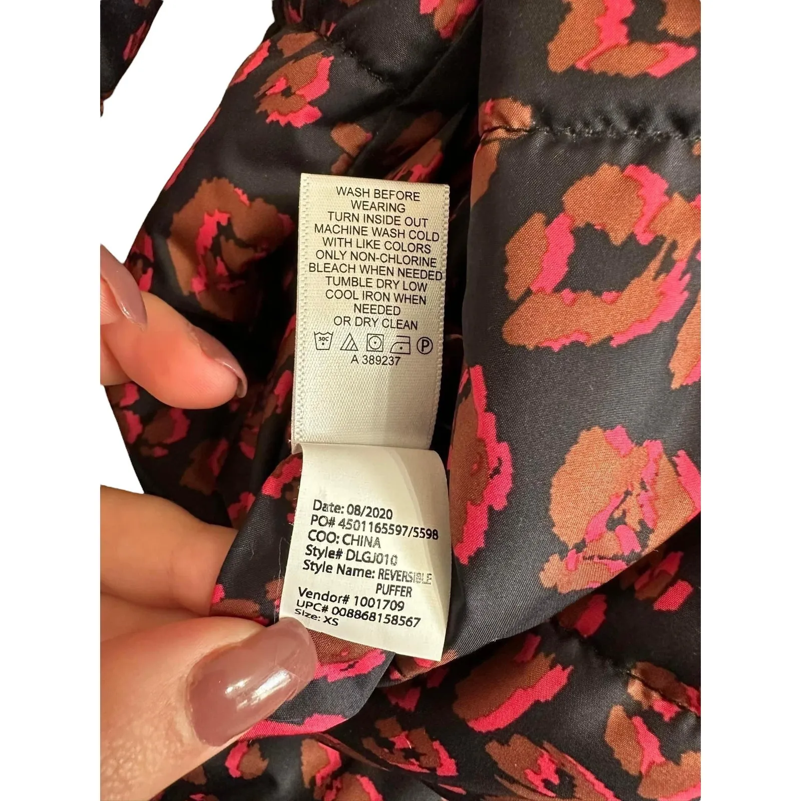 LOGO by Lori Goldstein Reversible Printed Puffer Jacket XS‎ Multicolor - Image 7