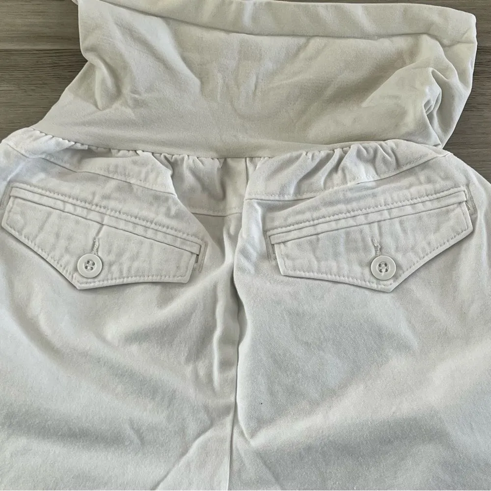 Motherhood Maternity White Secret Fit Belly Over Belly 8” Chino Shorts Small - Image 5