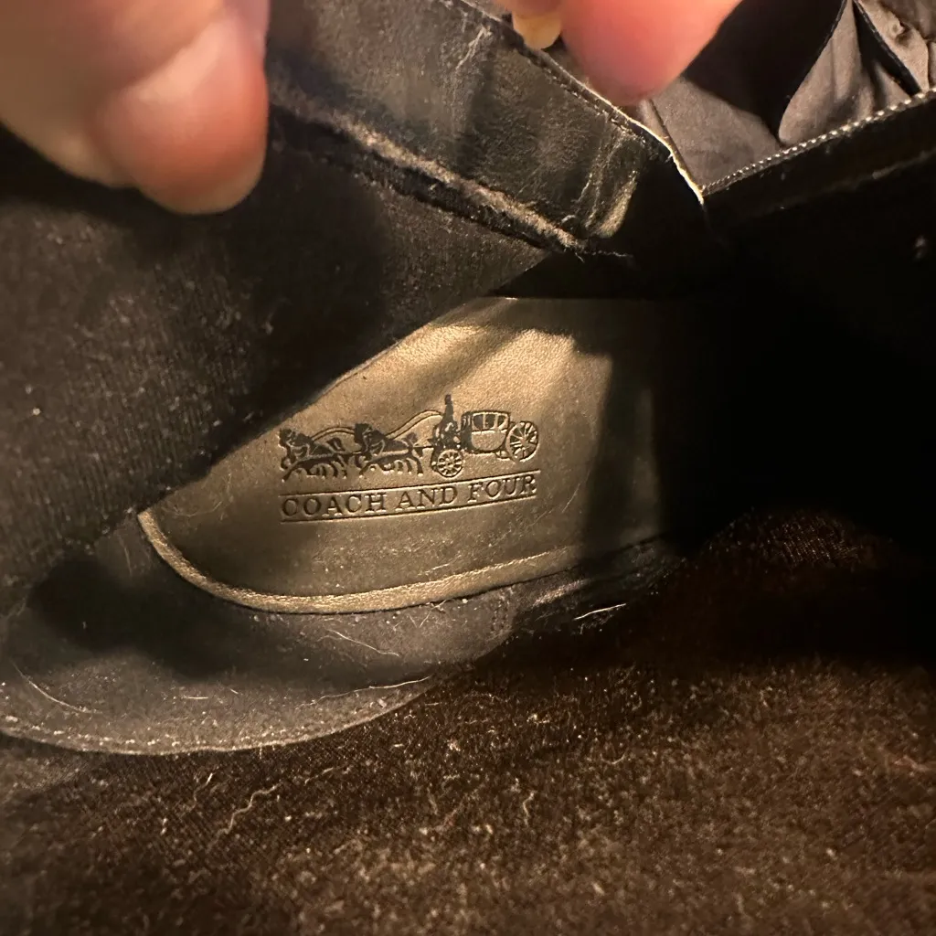 Coach and Four Black Heeled Boots Size 8.5 - Image 5