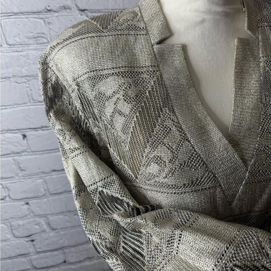 Vintage Damian’s silver gold crochet drop waist dress large - Image 8