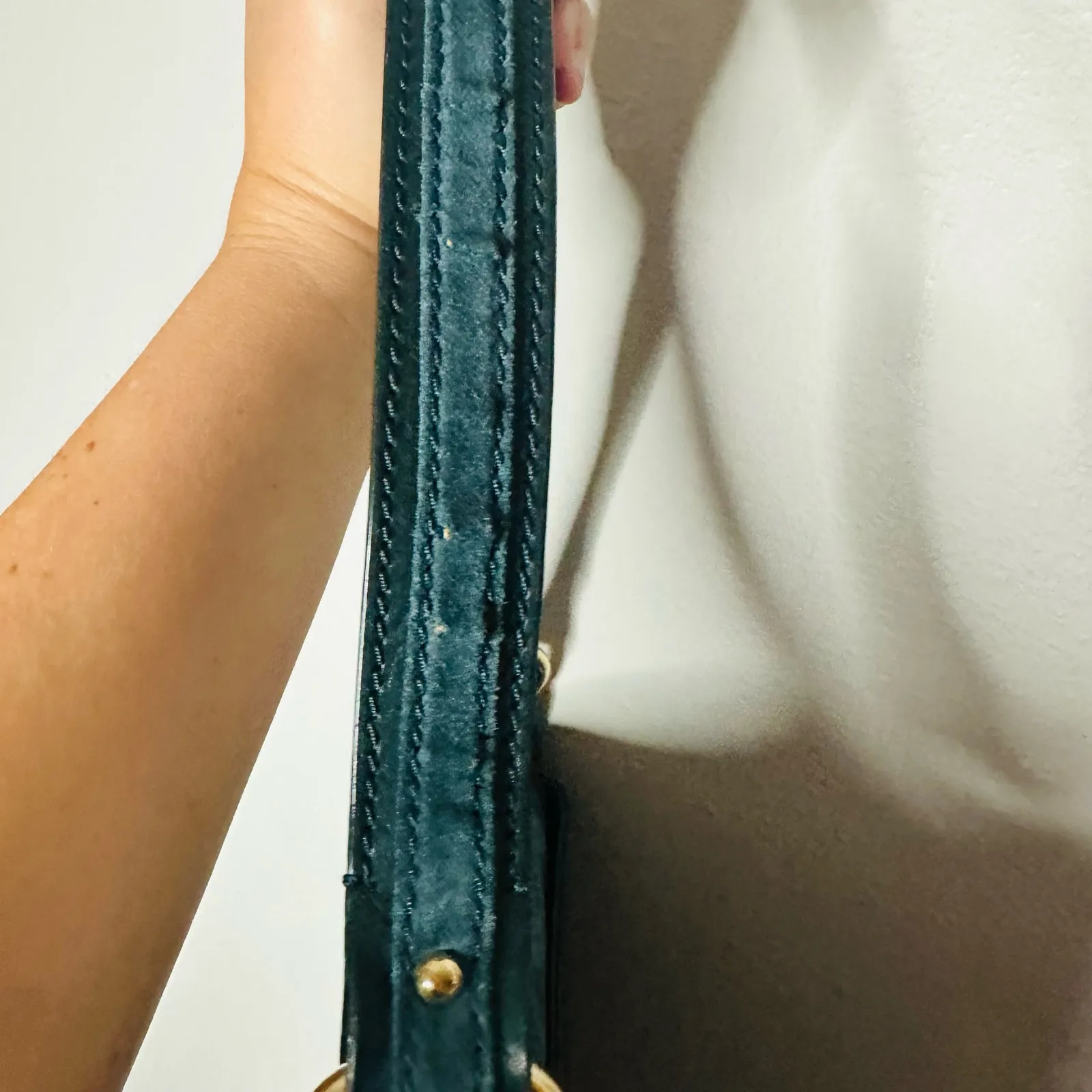 Vintage MARC JACOBS Emerald Green Suede Calf Hair Leather Handle Shoulder Bag - Image 3