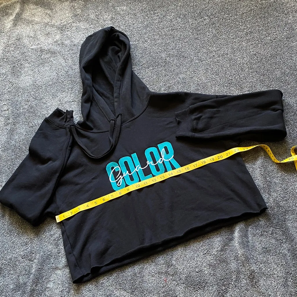 Bella Canvas Black Hoodie with Blue Graphic - Image 2
