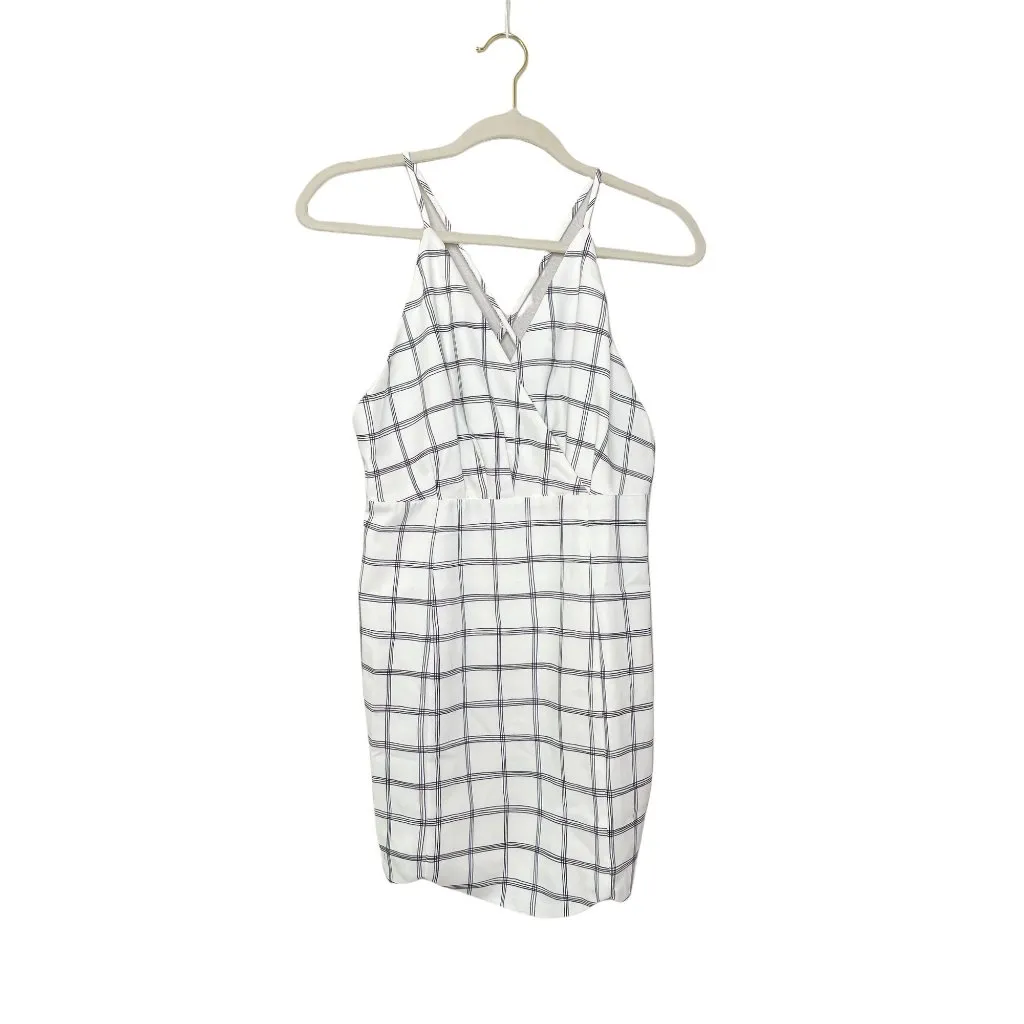 NBD Mist Dress Size Small Black & White Grid Mini Crisscross Straps Sz S - Image 2